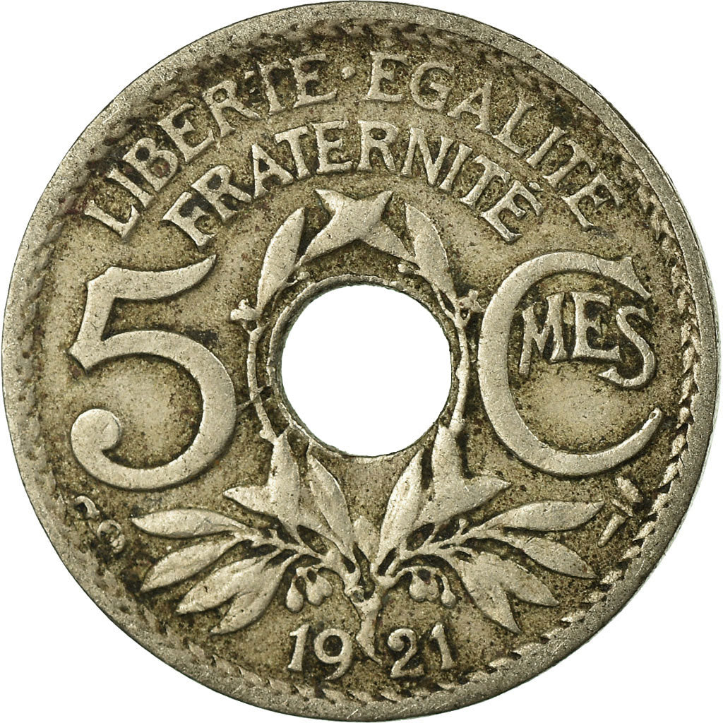 Coin, France, Lindauer, 5 Centimes, 1921, VF(30-35), Copper-nickel, KM:875