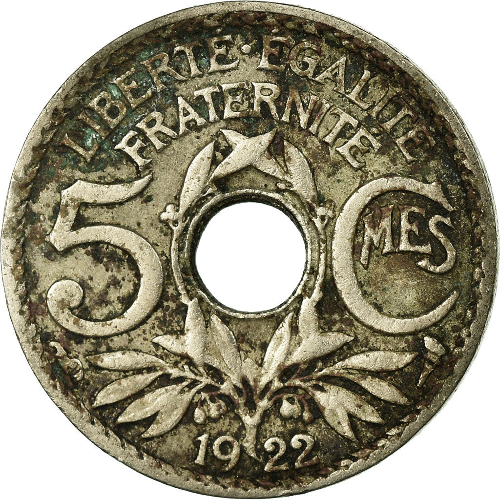 Monnaie, France, Lindauer, 5 Centimes, 1922, TB, Copper-nickel, Gadoury:170