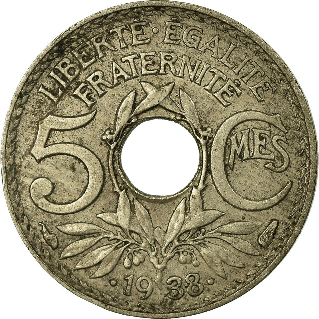 Moeda, França, Lindauer, 5 Centimes, 1938, VF(30-35), Níquel-Bronze, KM:875a
