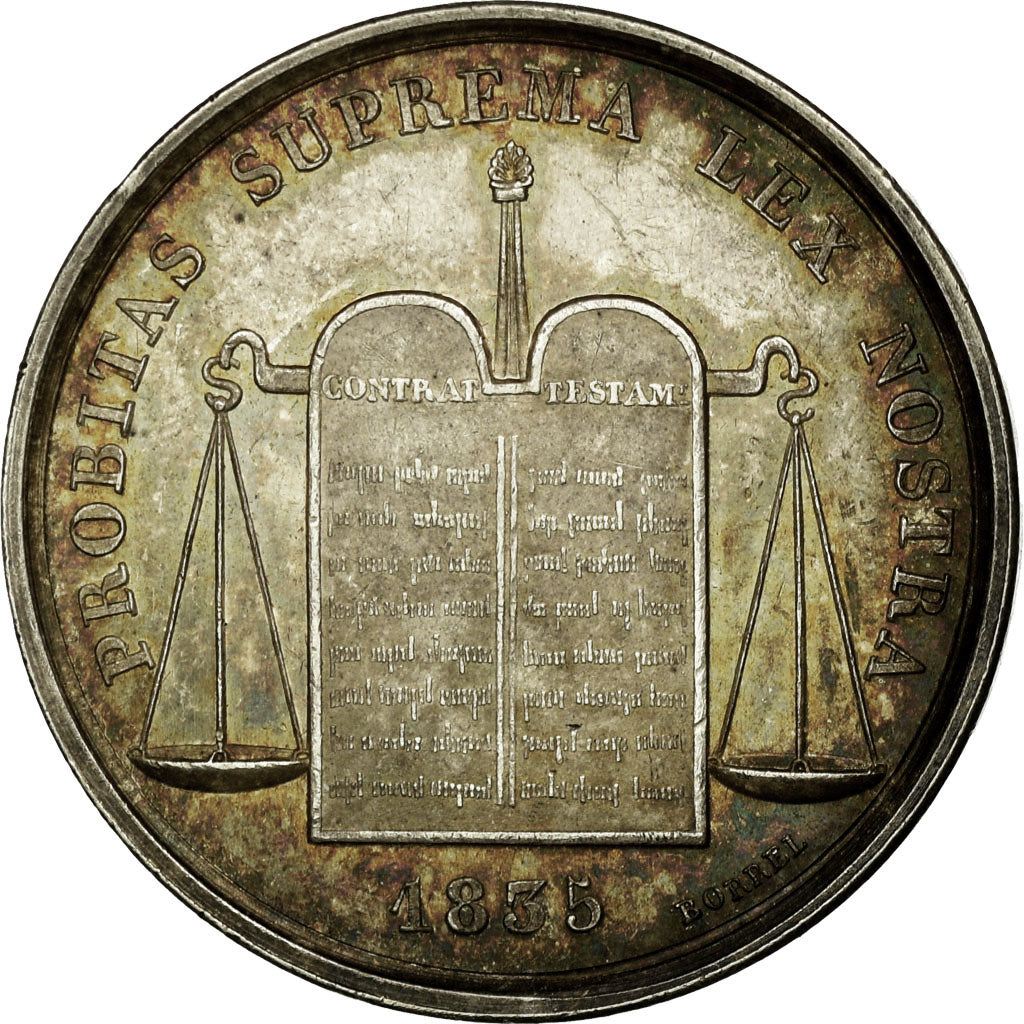 France, Token, Notary, 1835, AU(50-53), Silver, Lerouge:353