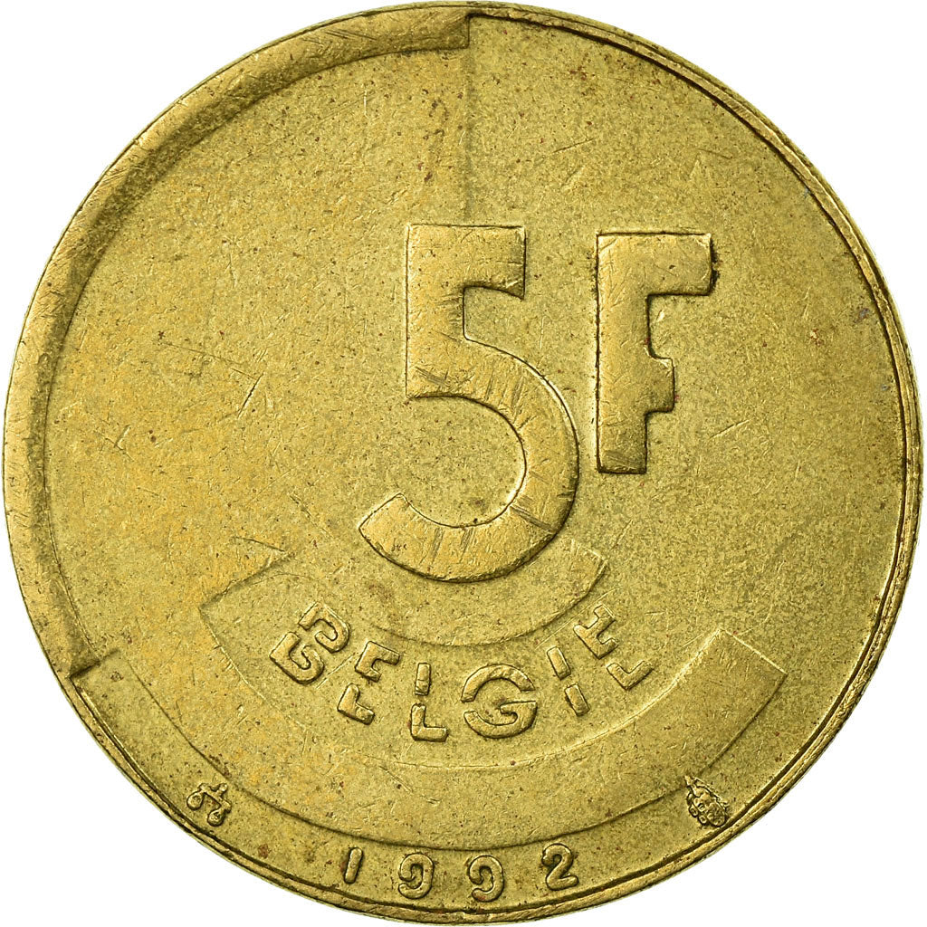 Monnaie, Belgique, 5 Francs, 5 Frank, 1992, TTB, Brass Or Aluminum-Bronze