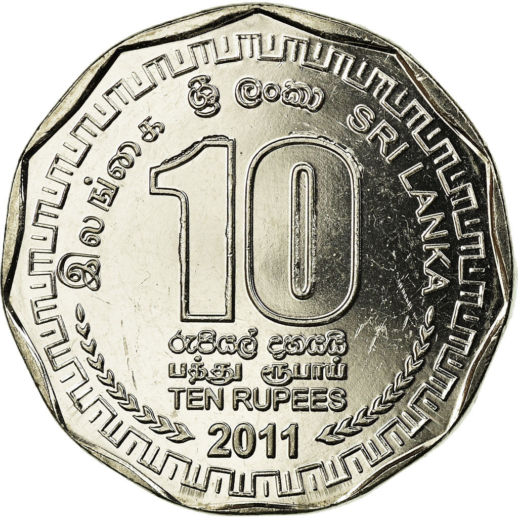 Moneta, Sri Lanka, 10 Rupees, 2011, British Royal Mint, SPL-, Acciaio placcato