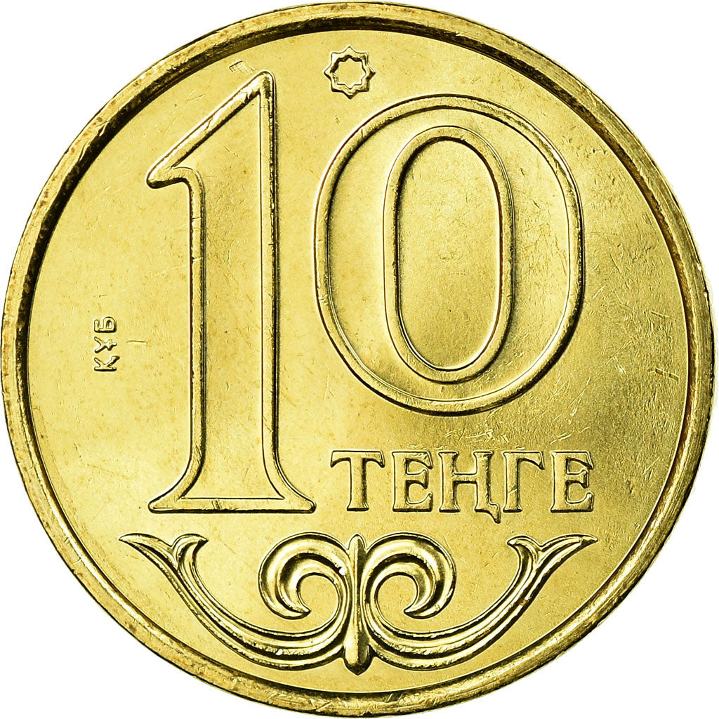 Moeda, Cazaquistão, 10 Tenge, 2012, Kazakhstan Mint, AU(55-58), Níquel-Latão