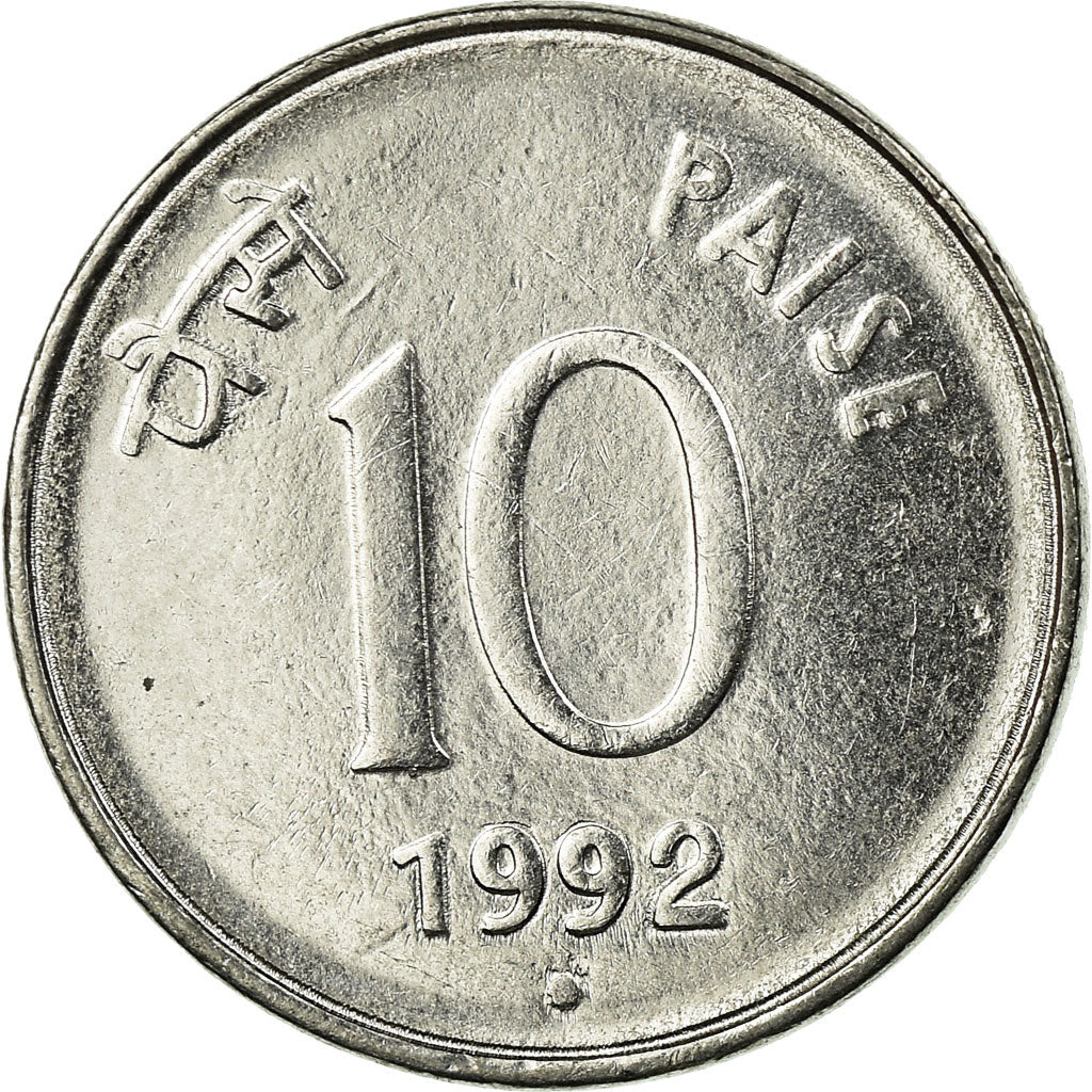 Münze, INDIA-REPUBLIC, 10 Paise, 1992, VZ, Stainless Steel, KM:40.1