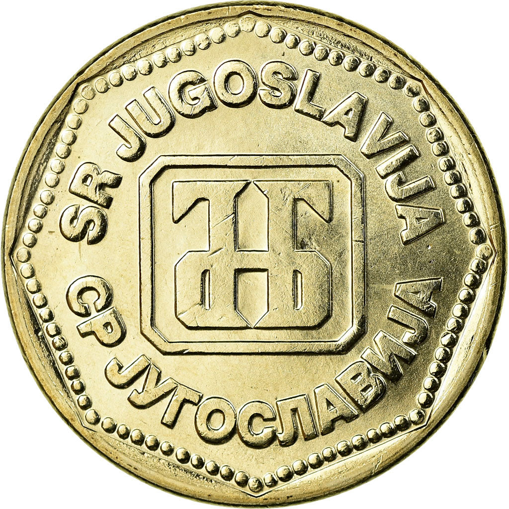 Coin, Yugoslavia, 50 Dinara, 1993, AU(55-58), Copper-Nickel-Zinc, KM:158