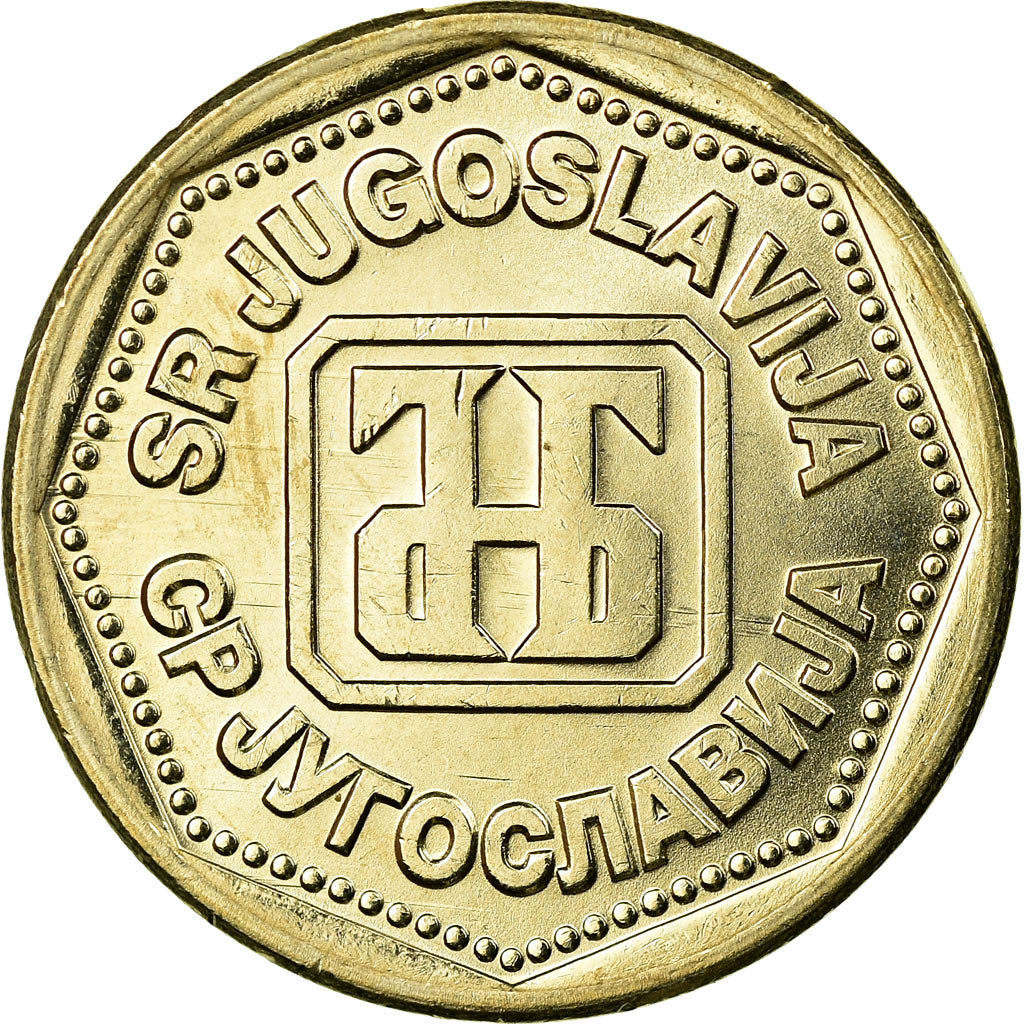 Coin, Yugoslavia, 10 Dinara, 1993, AU(50-53), Copper-Nickel-Zinc, KM:157