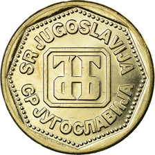 Coin, Yugoslavia, 10 Dinara, 1993, AU(50-53), Copper-Nickel-Zinc, KM:157