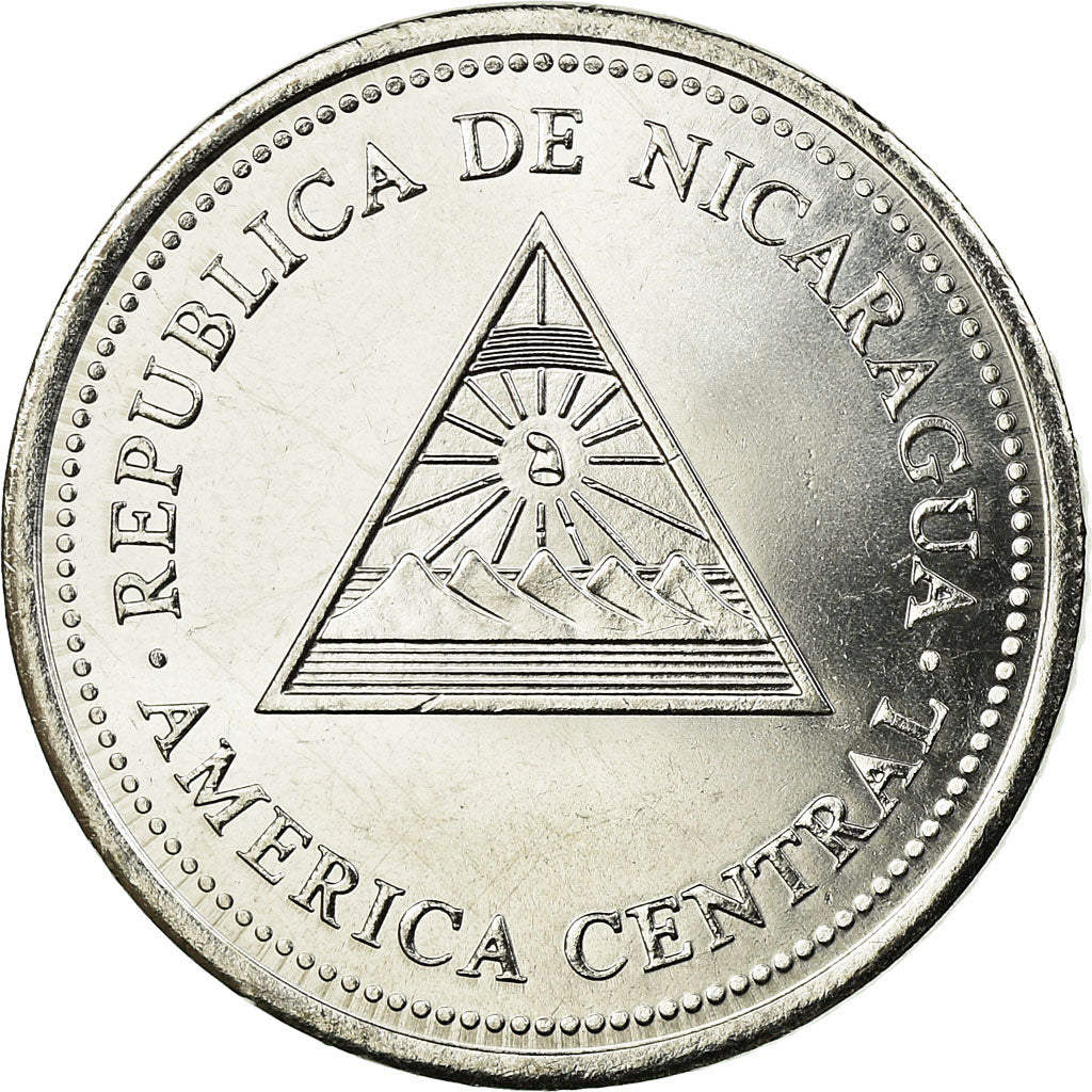 Moneda, Nicaragua, 50 Centavos, 1997, EBC, Níquel recubierto de acero, KM:88