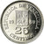 Moneta, Venezuela, 25 Centimos, 1989, SPL-, Acciaio ricoperto in nichel, KM:50a