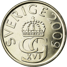 Coin, Sweden, Carl XVI Gustaf, 5 Kronor, 2009, AU(55-58), Copper-Nickel Clad