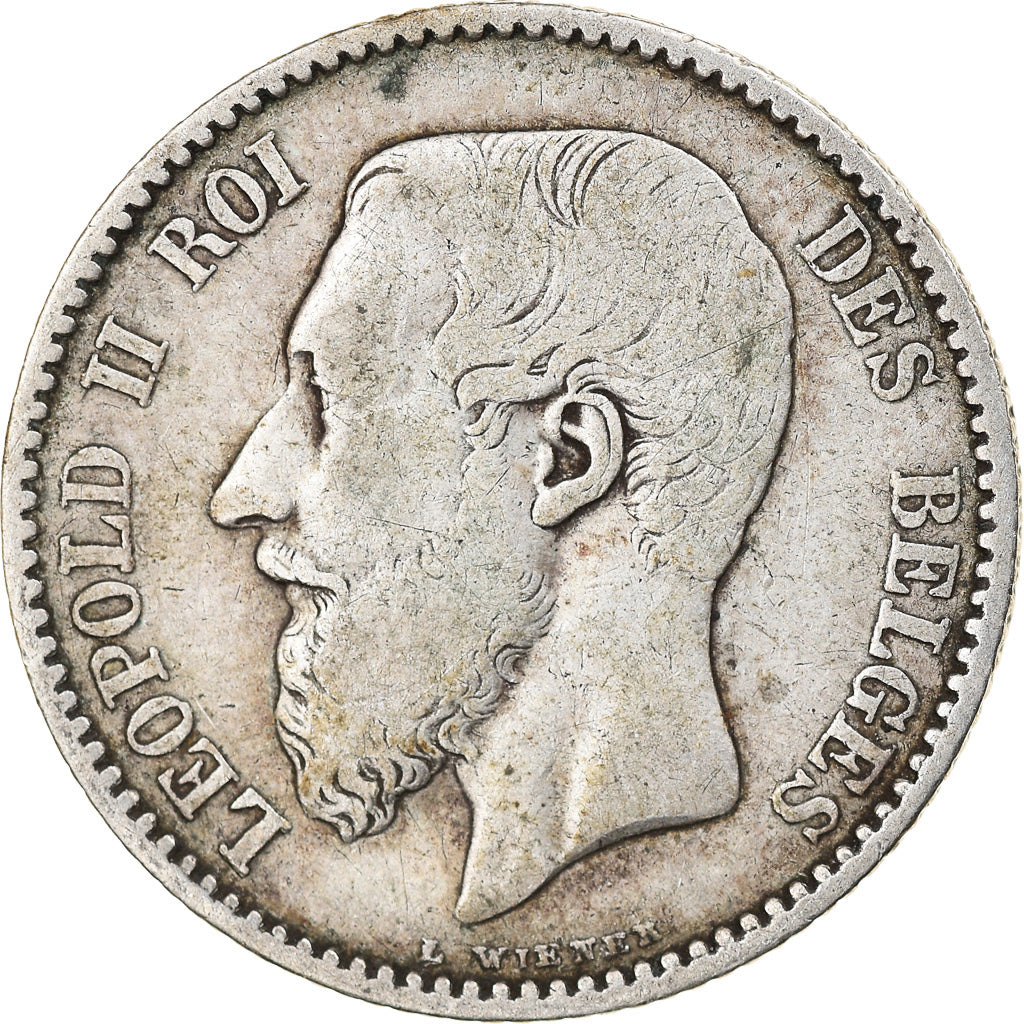 Coin, Belgium, Leopold II, Franc, 1886, F(12-15), Silver, KM:28.2