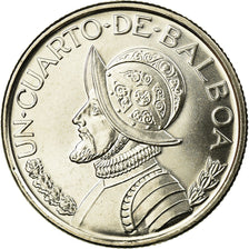 Coin, Panama, 1/4 Balboa, 2008, AU(55-58), Copper-Nickel Clad Copper, KM:128