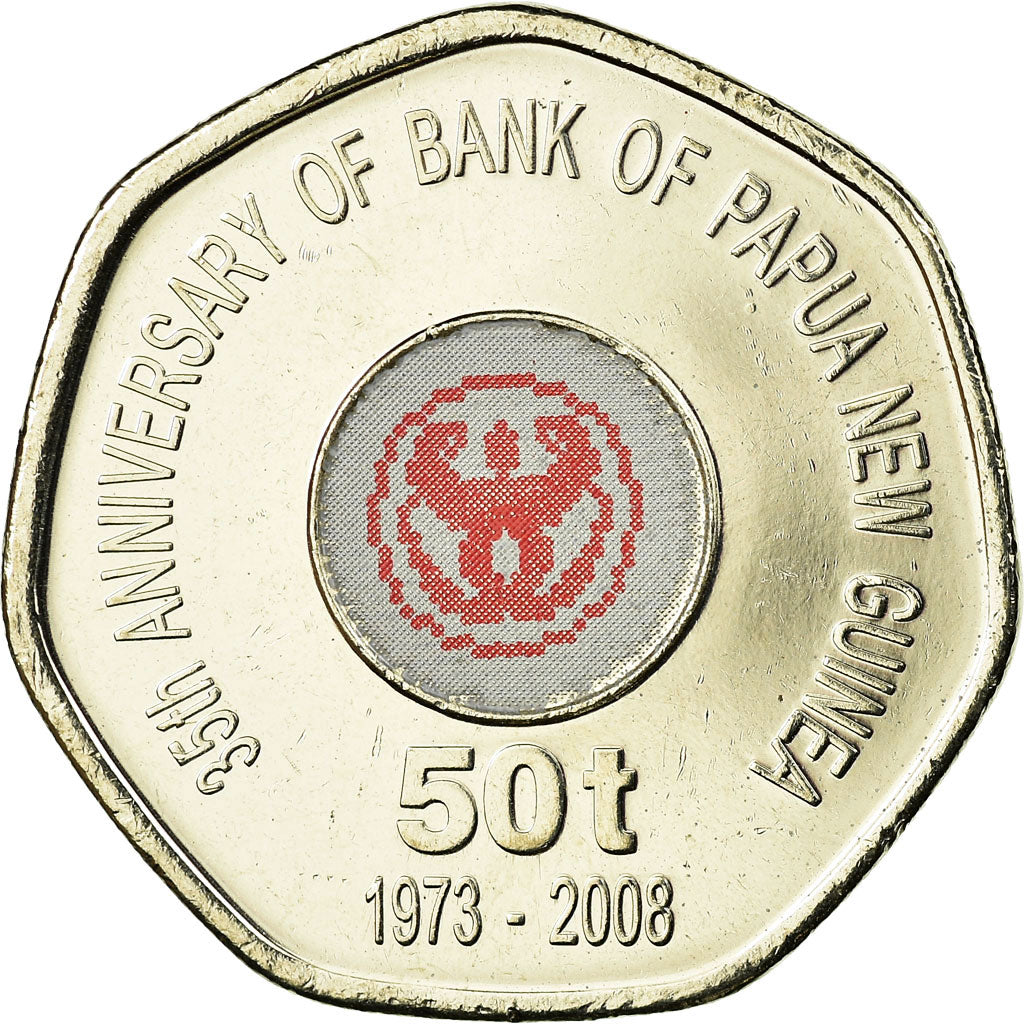 Moeda, Papua-Nova Guiné, 50 Toea, 2008, AU(55-58), Aço Niquelado, KM:54