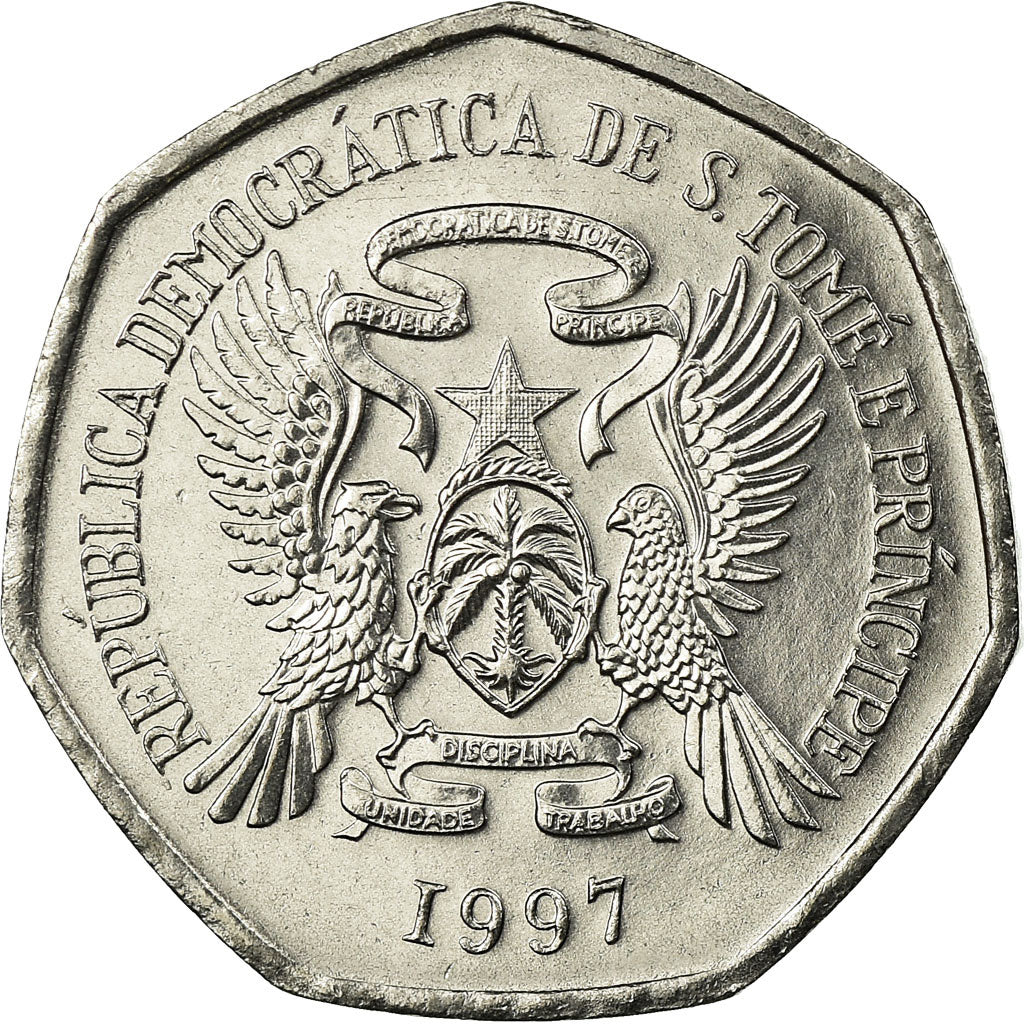 Moneta, SAINT THOMAS & ISOLA DEL PRINCIPE EDOARDO, 500 Dobras, 1997, British