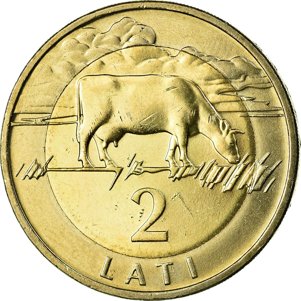 Coin, Latvia, 2 Lati, 1999, AU(55-58), Bi-Metallic, KM:38