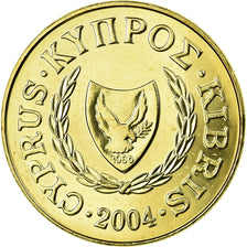 Coin, Cyprus, 20 Cents, 2004, AU(55-58), Nickel-brass, KM:62.2