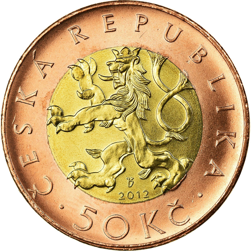 Coin, Czech Republic, 50 Korun, 2012, MS(63), Bi-Metallic, KM:1