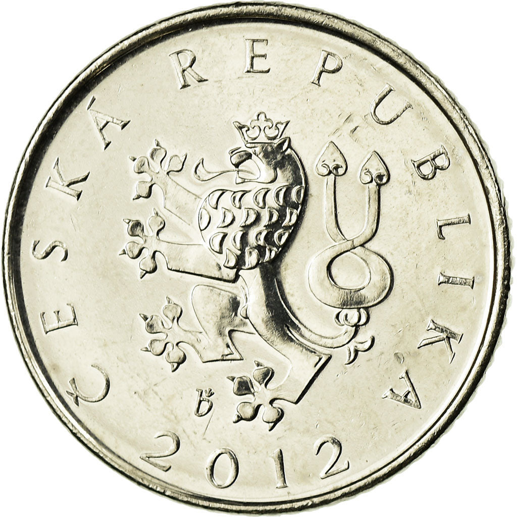 Coin, Czech Republic, Koruna, 2012, AU(55-58), Nickel plated steel, KM:7