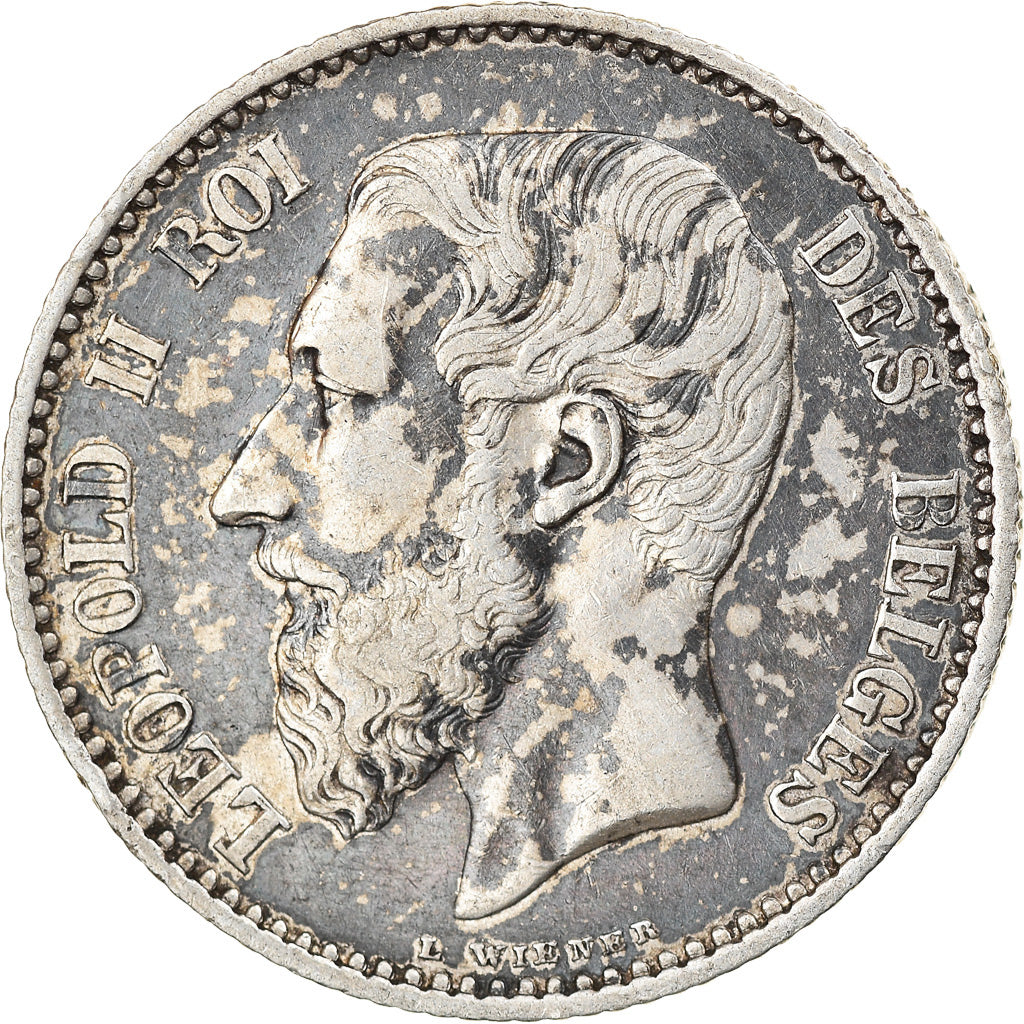 Coin, Belgium, Leopold II, Franc, 1886, AU(50-53), Silver, KM:28.2