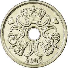 Coin, Denmark, Margrethe II, Krone, 2008, Brondby, AU(55-58), Copper-nickel