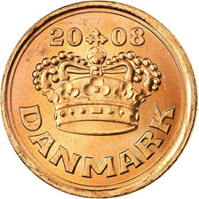 Coin, Denmark, Margrethe II, 25 Öre, 2008, Brondby, AU(55-58), Bronze, KM:868.2