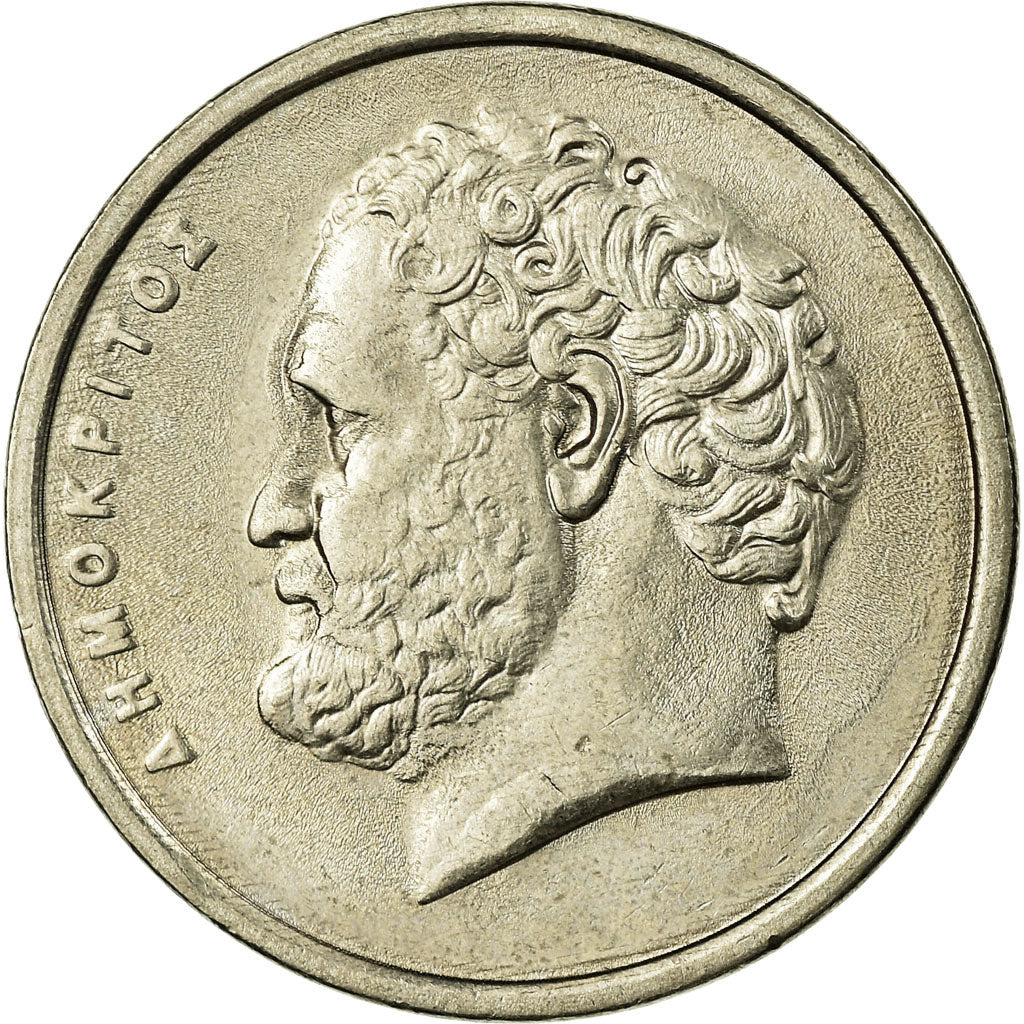 Moneda, Grecia, Democritus, 10 Drachmes, 1998, MBC, Cobre - níquel, KM:132