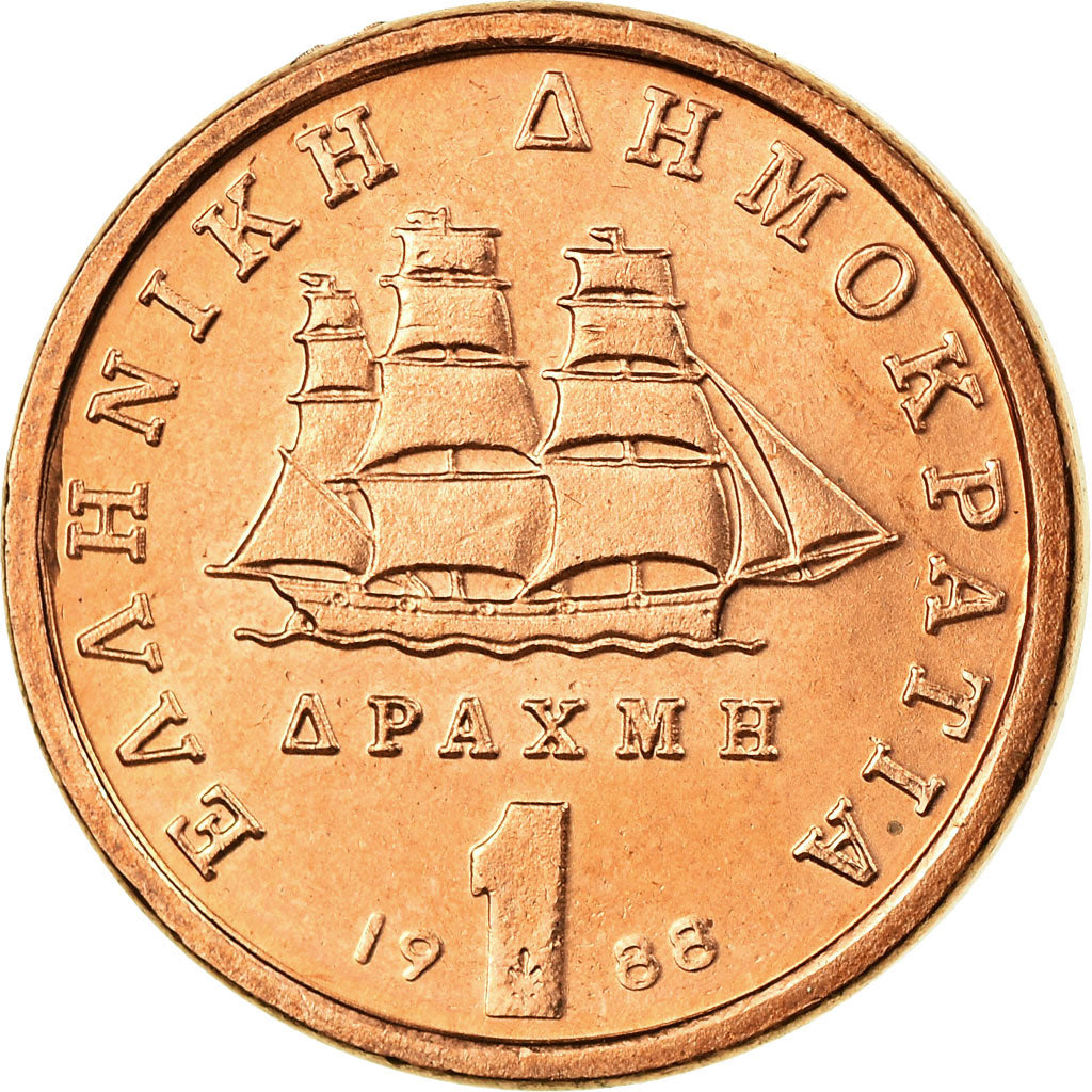 Moeda, Grécia, Lascarina Bouboulina, 1783-1825, Drachma, 1988, Athens