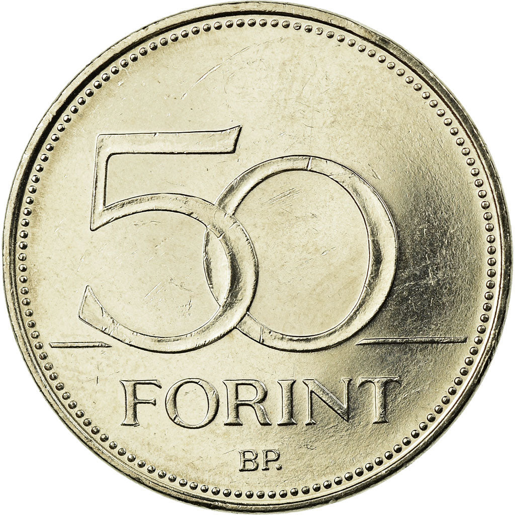 Coin, Hungary, 50 Forint, 2004, Budapest, AU(55-58), Copper-nickel, KM:697