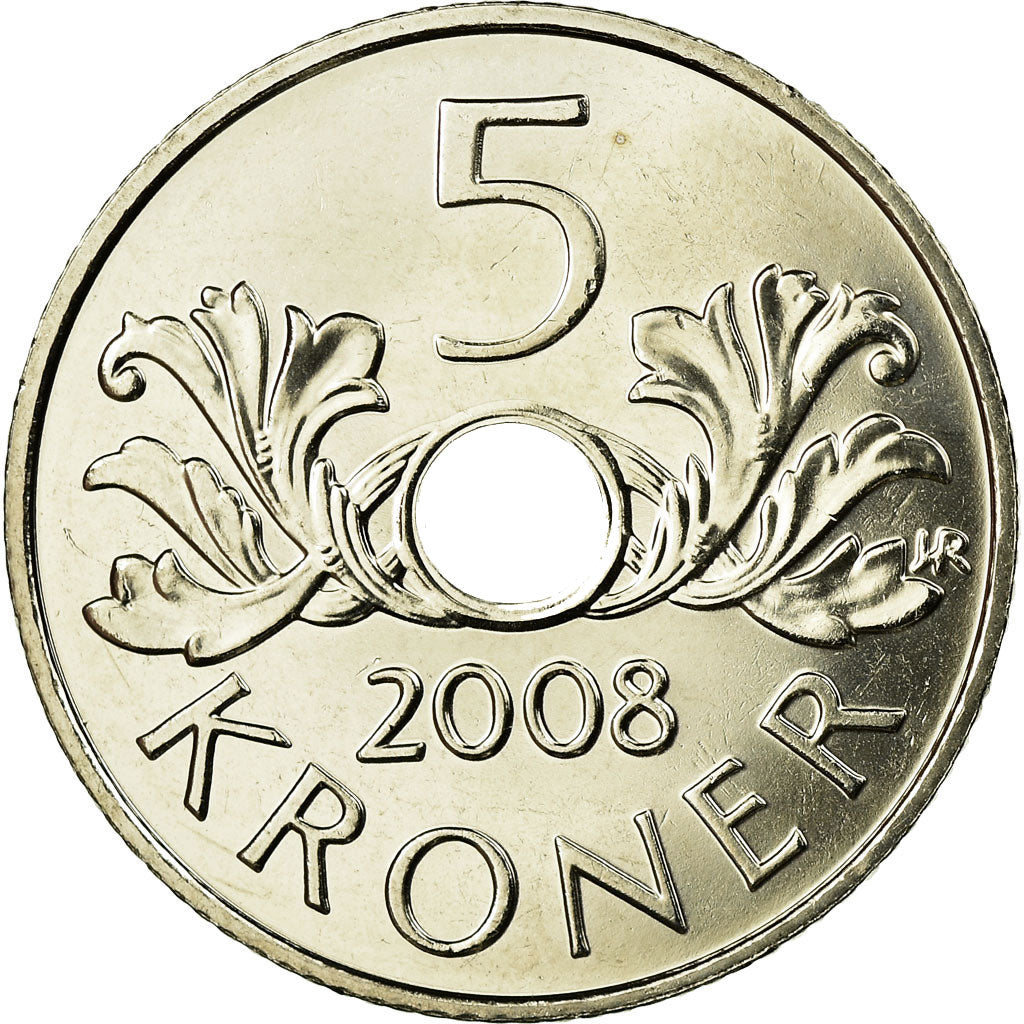 Monnaie, Norvège, Harald V, 5 Kroner, 2008, SUP, Copper-nickel, KM:463