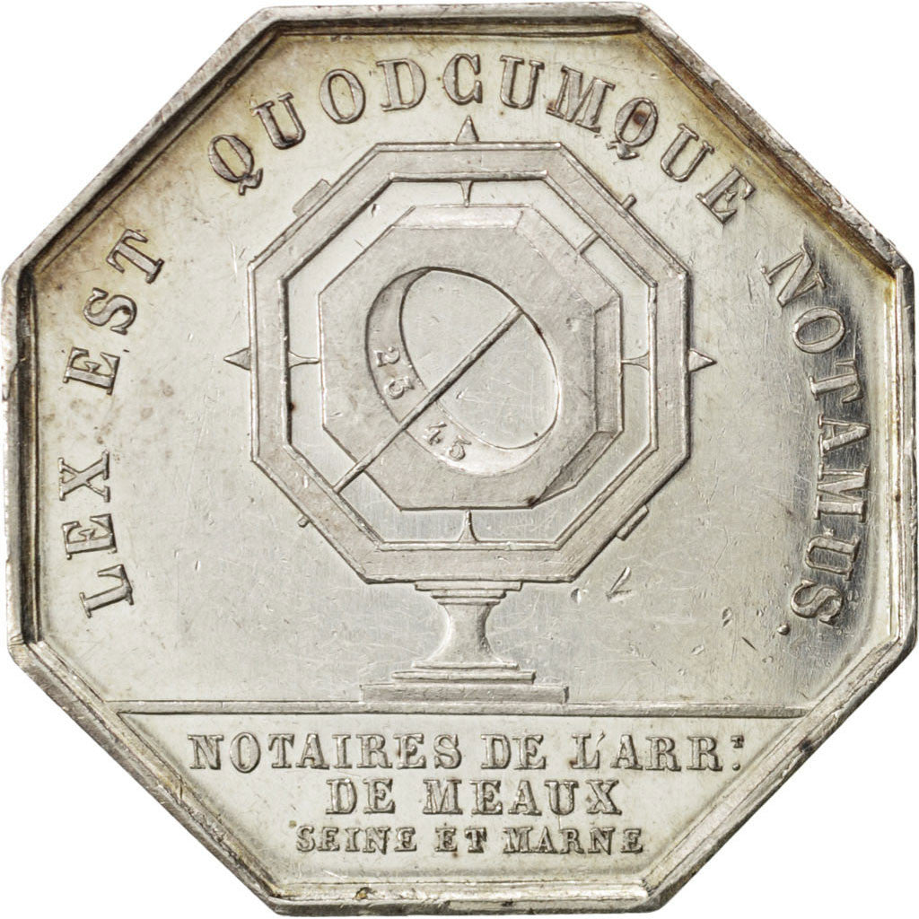 France, Notary, Token, MS(60-62), Silver, Lerouge #192, 11.47