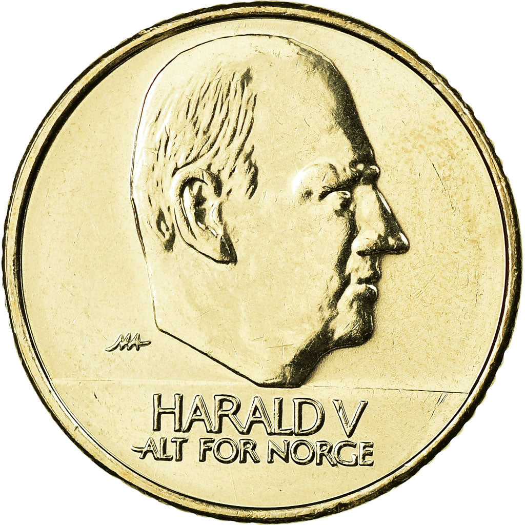 Coin, Norway, Harald V, 10 Kroner, 2012, AU(55-58), Nickel-brass, KM:457
