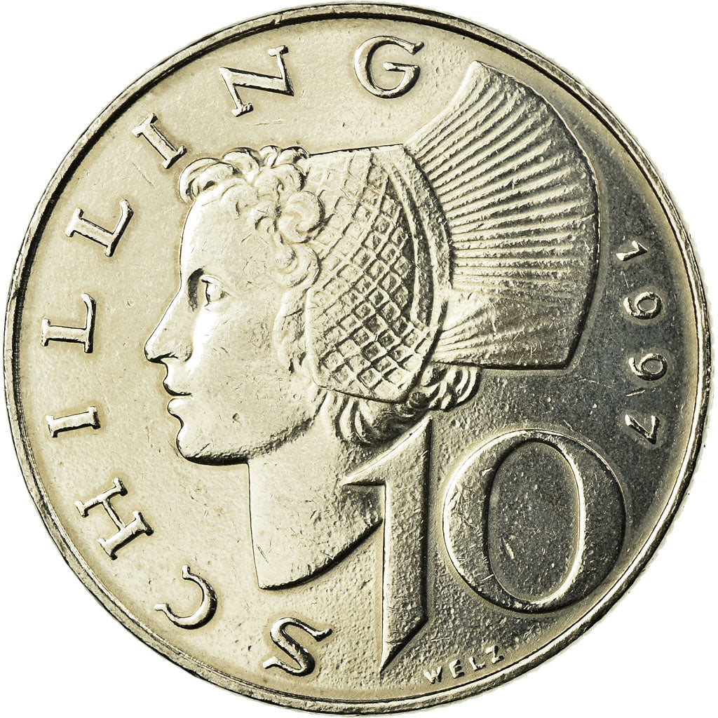 Coin, Austria, 10 Schilling, 1997, AU(55-58), Copper-Nickel Plated Nickel
