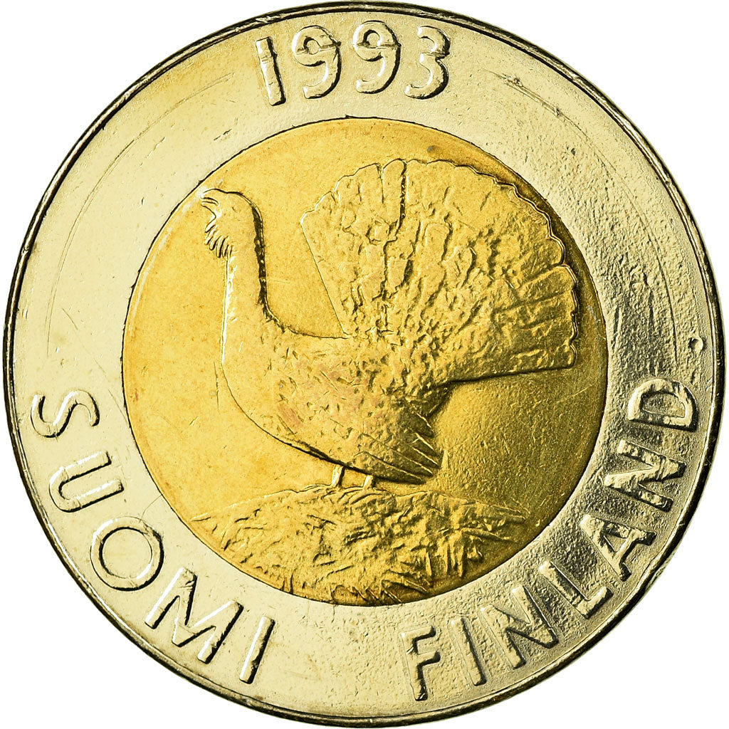 Coin, Finland, 10 Markkaa, 1993, AU(55-58), Bi-Metallic, KM:77