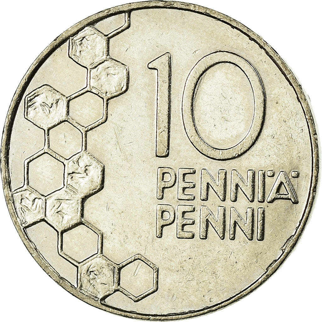 Moneda, Finlandia, 10 Pennia, 1997, MBC, Cobre - níquel, KM:65