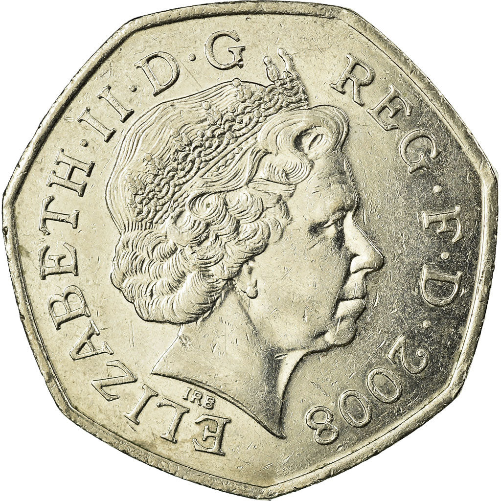 Coin, Great Britain, Elizabeth II, 50 Pence, 2008, EF(40-45), Copper-nickel