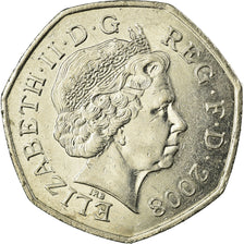 Coin, Great Britain, Elizabeth II, 50 Pence, 2008, EF(40-45), Copper-nickel