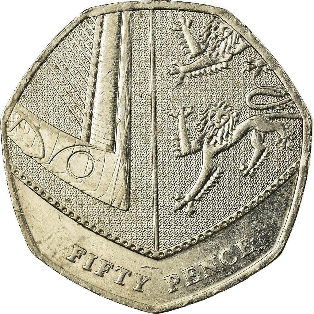 Coin, Great Britain, Elizabeth II, 50 Pence, 2008, EF(40-45), Copper-nickel
