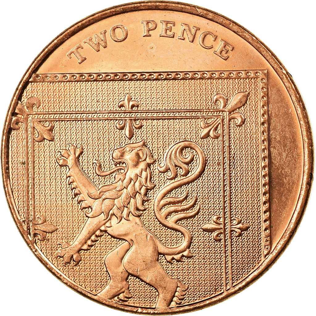 Coin, Great Britain, Elizabeth II, 2 Pence, 2009, AU(55-58), Copper Plated