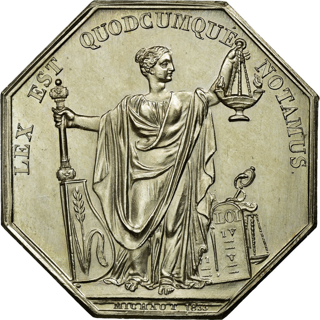 France, Token, Notary, 1833, MS(60-62), Maillechort, Lerouge:184c