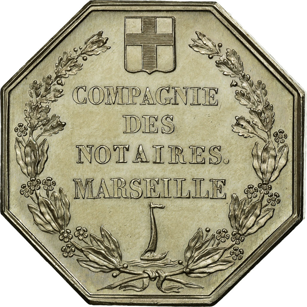 France, Token, Notary, 1833, MS(60-62), Maillechort, Lerouge:184c