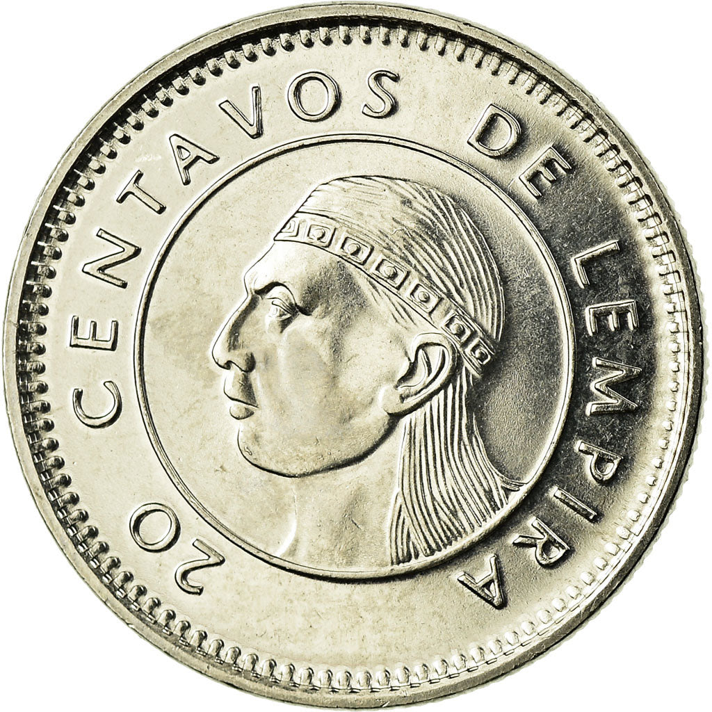Coin, Honduras, 20 Centavos, 1999, AU(55-58), Nickel plated steel, KM:83a.2