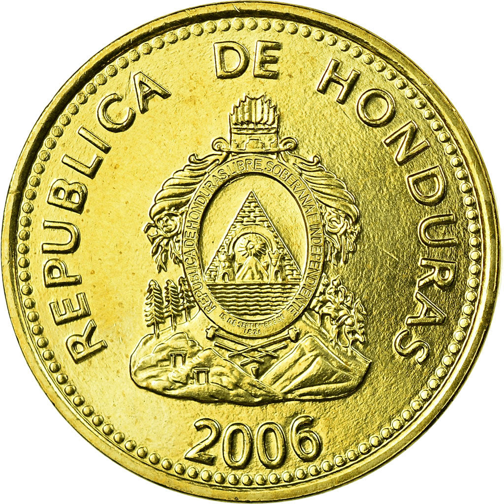 Coin, Honduras, 5 Centavos, 2006, AU(55-58), Brass, KM:72.4