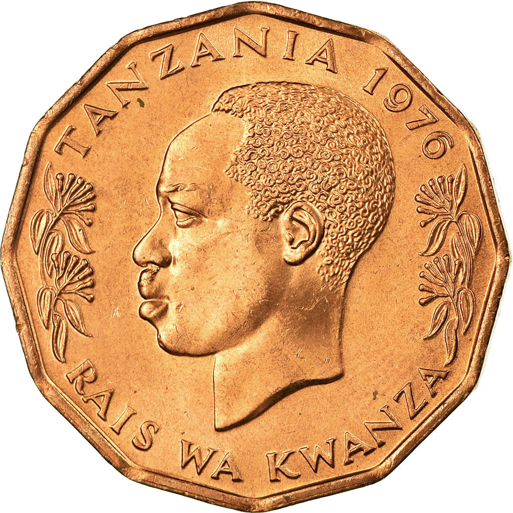Coin, Tanzania, 5 Senti, 1976, AU(55-58), Bronze, KM:1