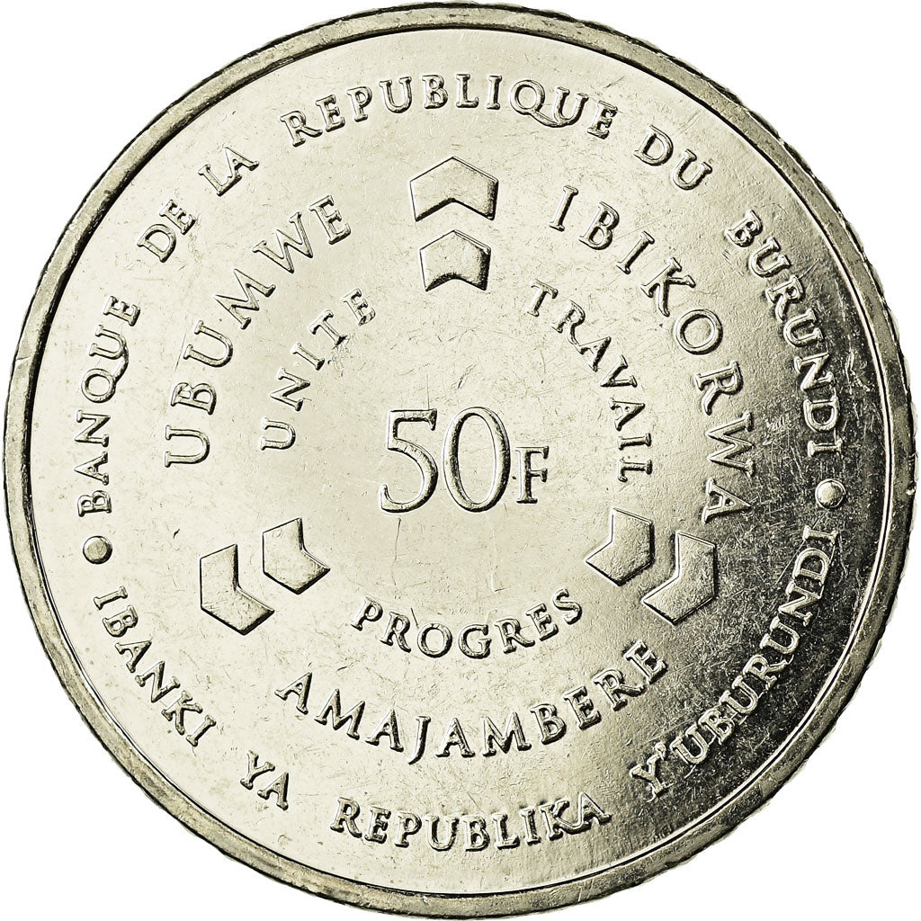 Monnaie, Burundi, 50 Francs, 2011, TTB, Nickel plated steel, KM:22