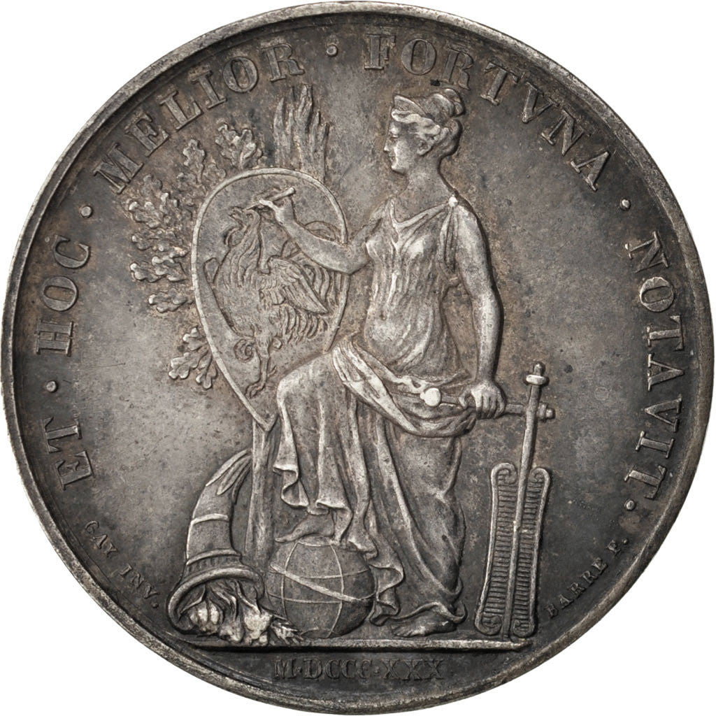 France, Notary, Token, 1830, EF(40-45), Silver, Lerouge #172, 14.44