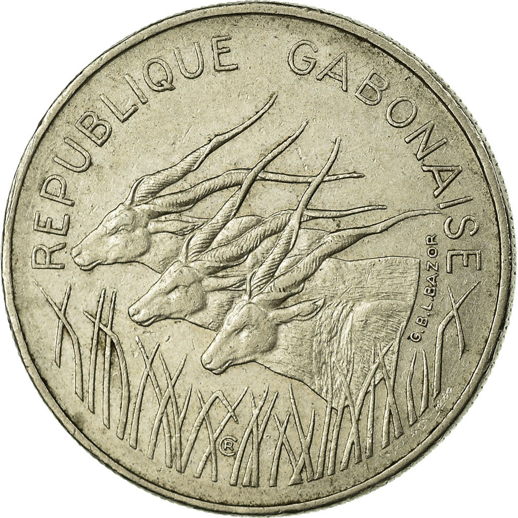 Coin, Gabon, 100 Francs, 1975, Paris, VF(30-35), Nickel, KM:13