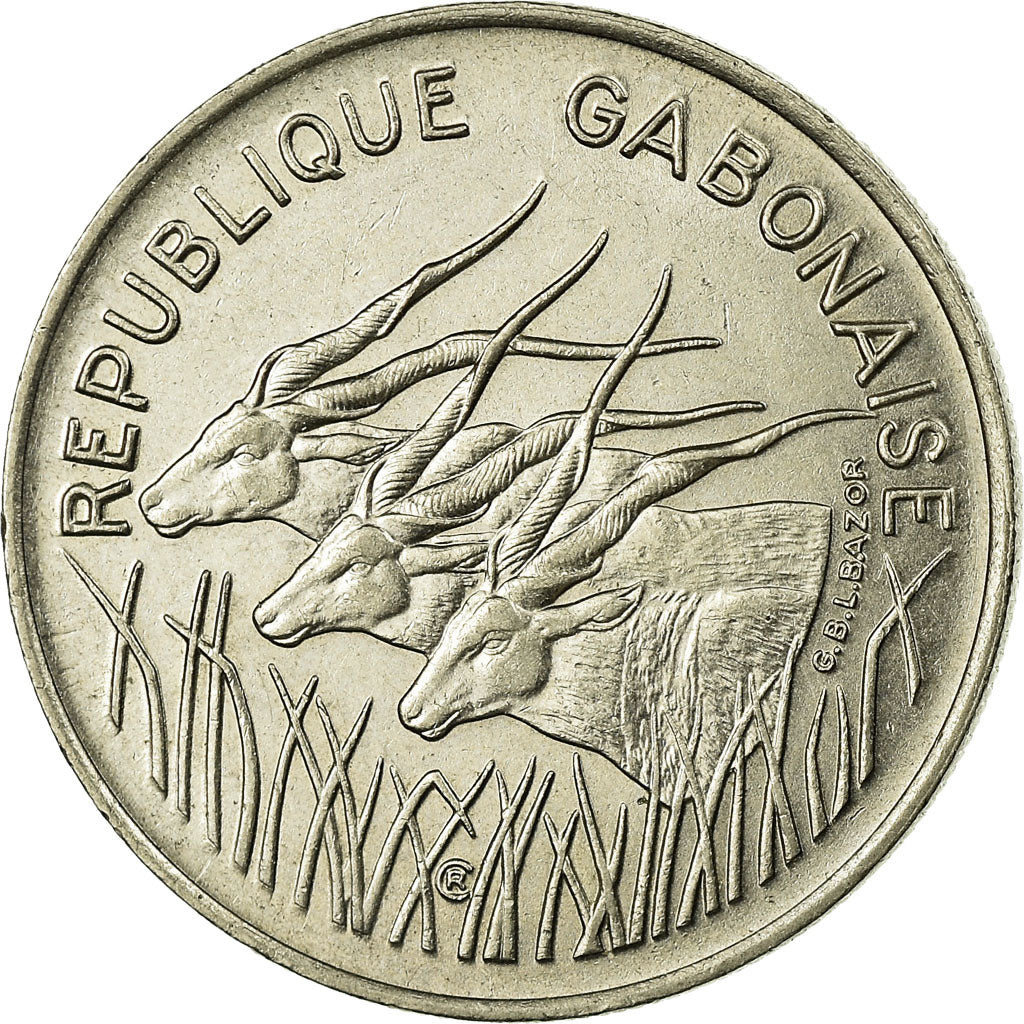 Coin, Gabon, 100 Francs, 1975, Paris, VF(30-35), Nickel, KM:13