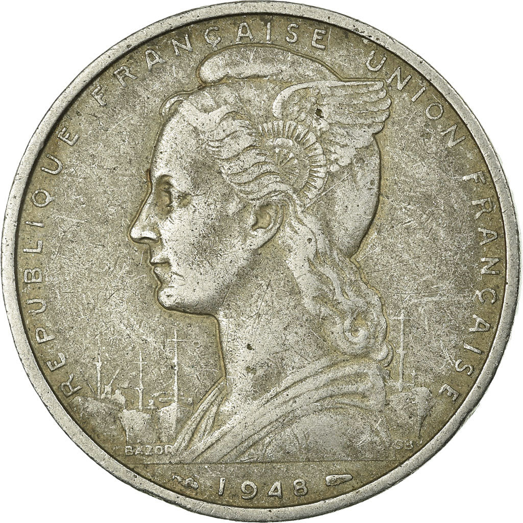 Coin, French Somaliland, 5 Francs, 1948, Paris, VF(30-35), Aluminum, KM:6
