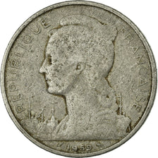 Coin, French Somaliland, 5 Francs, 1959, Paris, VF(20-25), Aluminum, KM:10