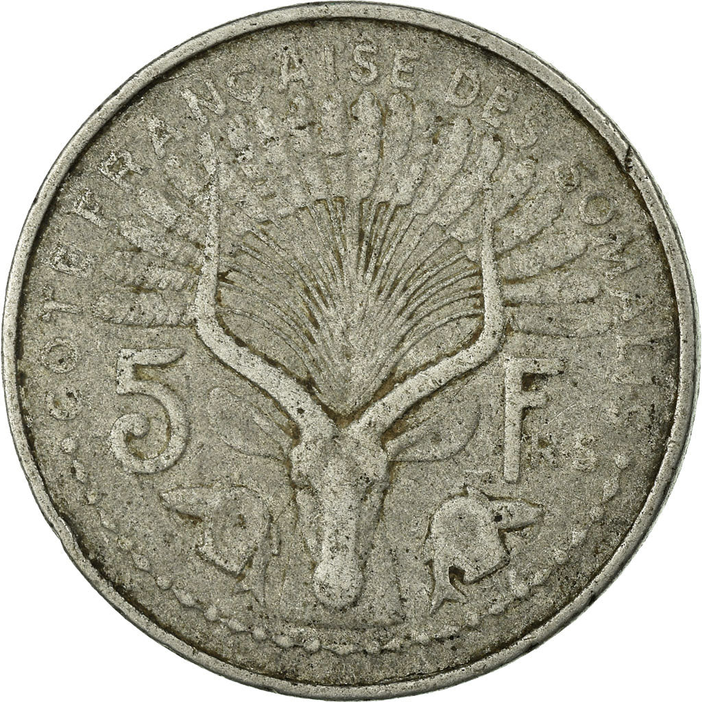 Coin, French Somaliland, 5 Francs, 1959, Paris, VF(20-25), Aluminum, KM:10